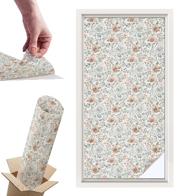 Witraż samoprzylepny na okno Kwiatowy wzór