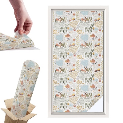 Witraż samoprzylepny na okno Sielankowa wieś