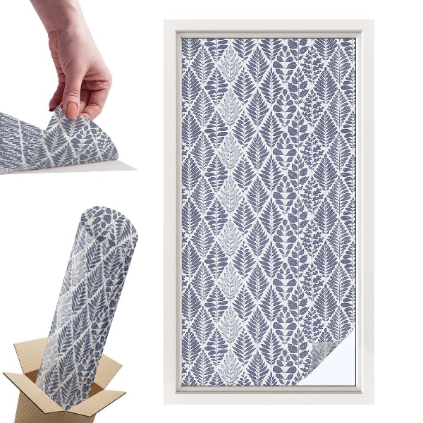 Naklejki witrażowe na drzwi Liście wzorzyste