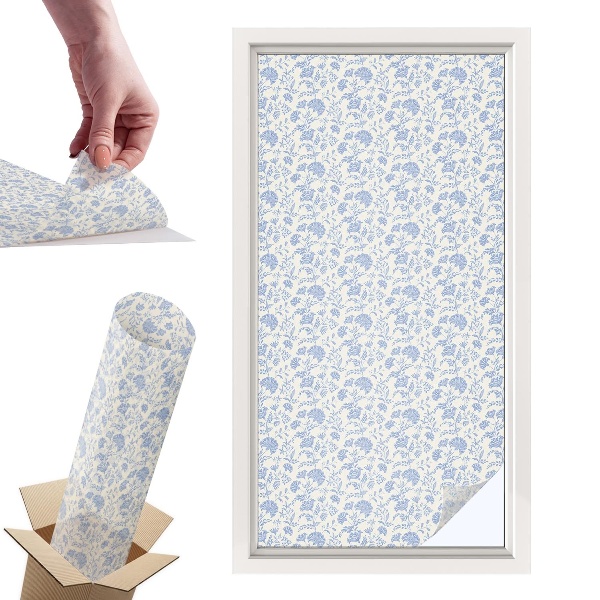 Witraż samoprzylepny na okno Kwiatowy wzór