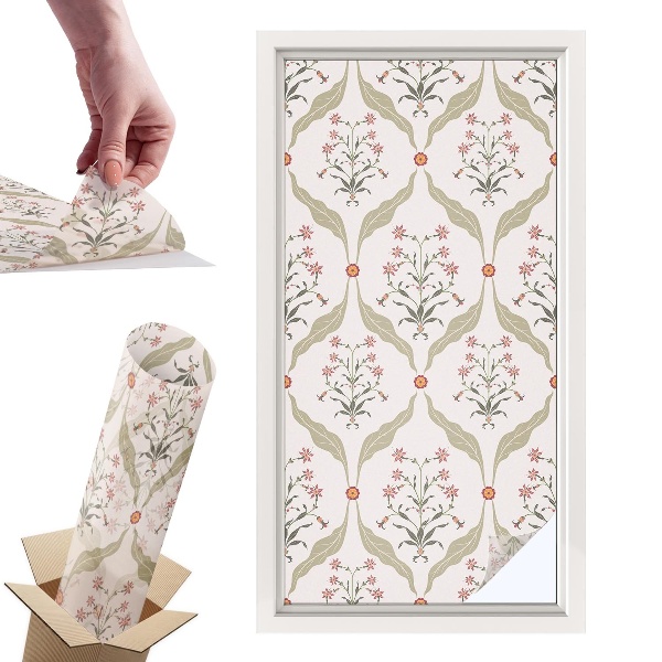 Naklejki witrażowe na drzwi Kwiatowy wzór