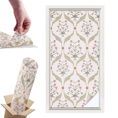 Naklejki witrażowe na drzwi Kwiatowy wzór