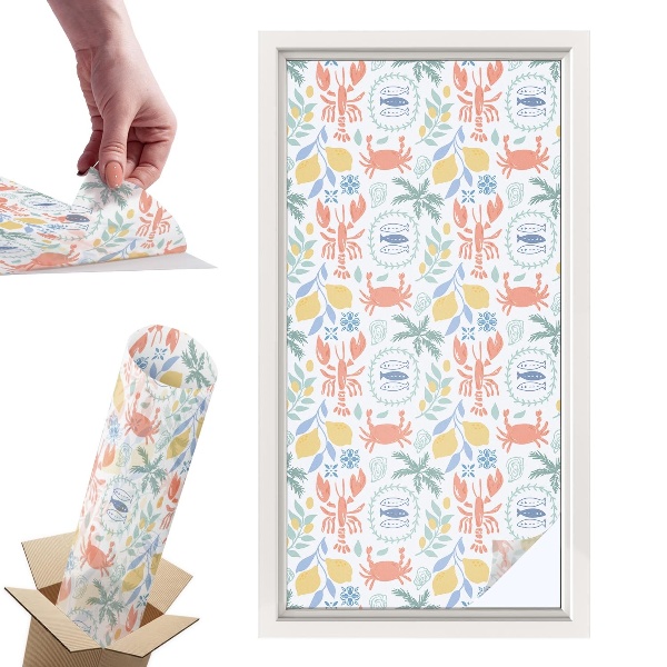 Okleina na okno mleczna Morskie motywy