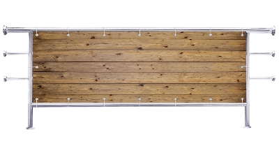 Osłona na balkon Poziome deski naturalne