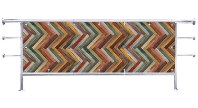 Osłona balkonu Jodełka w kolorach retro