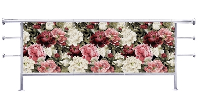 Osłona na balkon Realistyczne piwonie