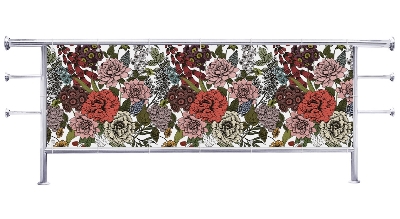 Osłona na balkon Kolorowe kwiatki rysowane