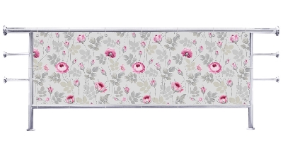 Osłona na balkon Szaro różowe kwiatki