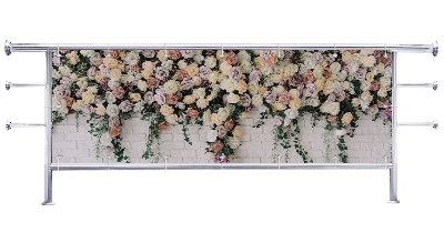 Osłona balkonu Róże na białej cegle