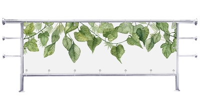 Osłona na balkon Zwisające listki białe tło