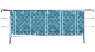 Osłona balkonowa na metry Małe kafelki niebieskie
