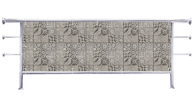 Osłona na balkon Szare kafelki wzorzyste