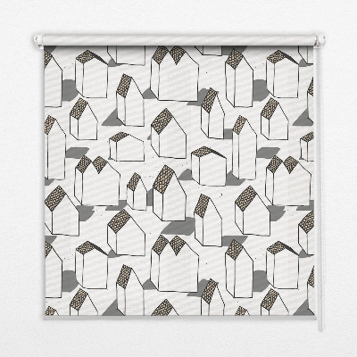 Roleta bezinwazyjna Białe domki