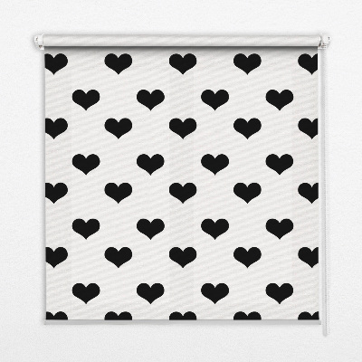 Roleta bezinwazyjna Czarne serduszka