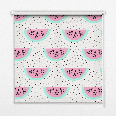 Roleta materiałowa Arbuz i kropki