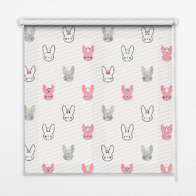 Roleta na okno Kolorowe króliki w koronach