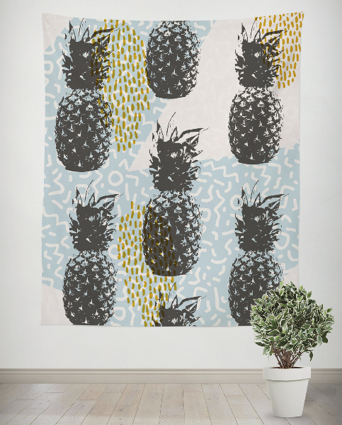 Plakat tekstylny Szary ananas