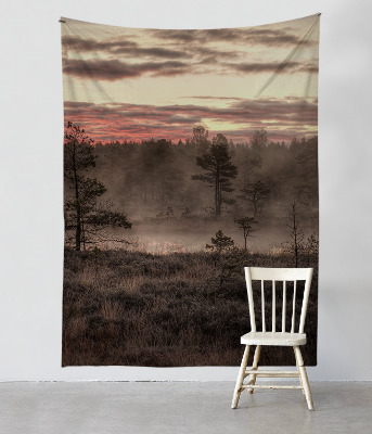 Gobelin ścienny poliestrowy Las i zachód słońca