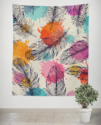 Plakat tekstylny Kolorowe pióra