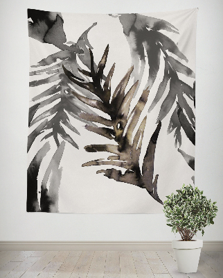 Plakat tekstylny Czarne liście