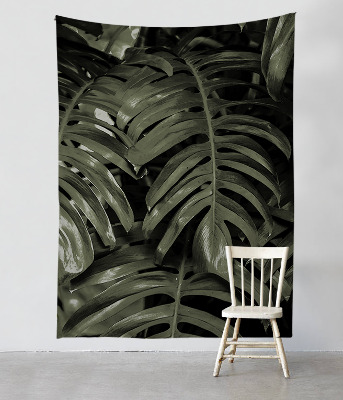 Gobelin ścienny poliestrowy Monstera liście zielone